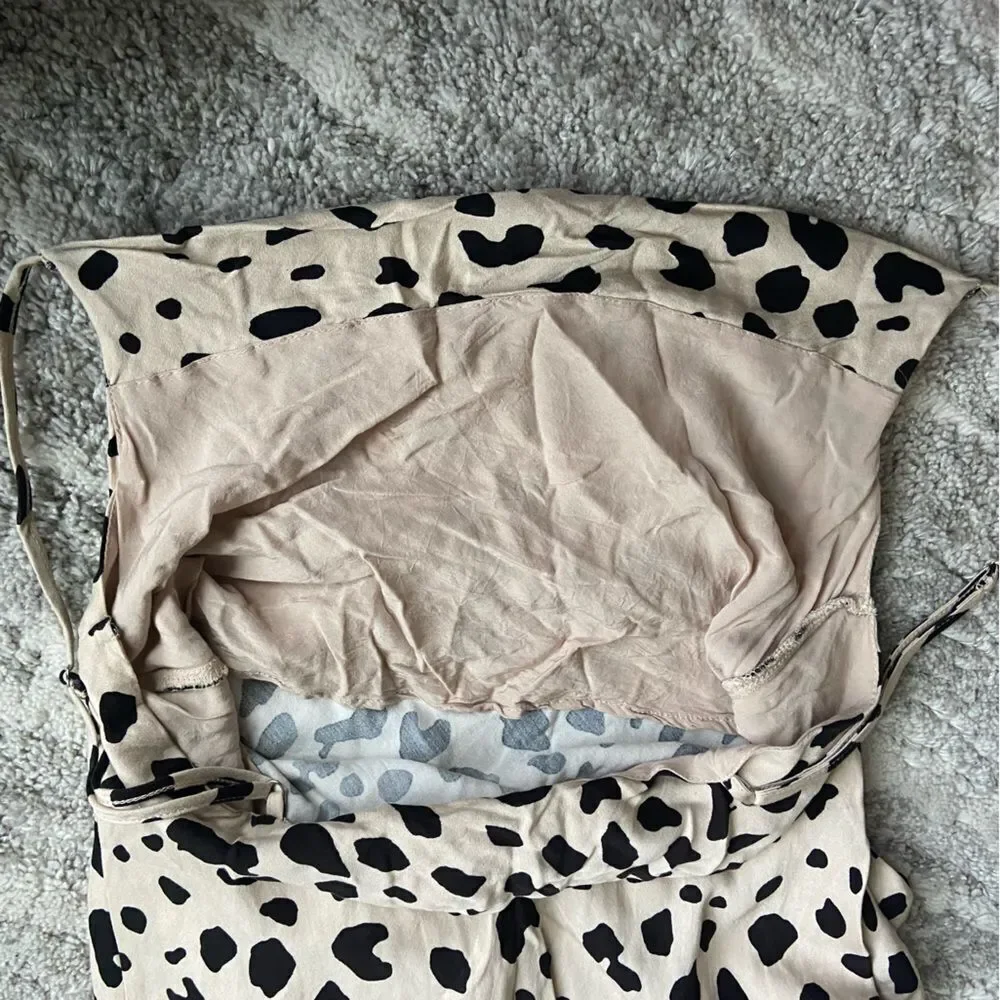 Urban outfitters Dress Forum Spotted Cowl Neck Slip leopard maxi Dress raton S - Picture 8 of 12